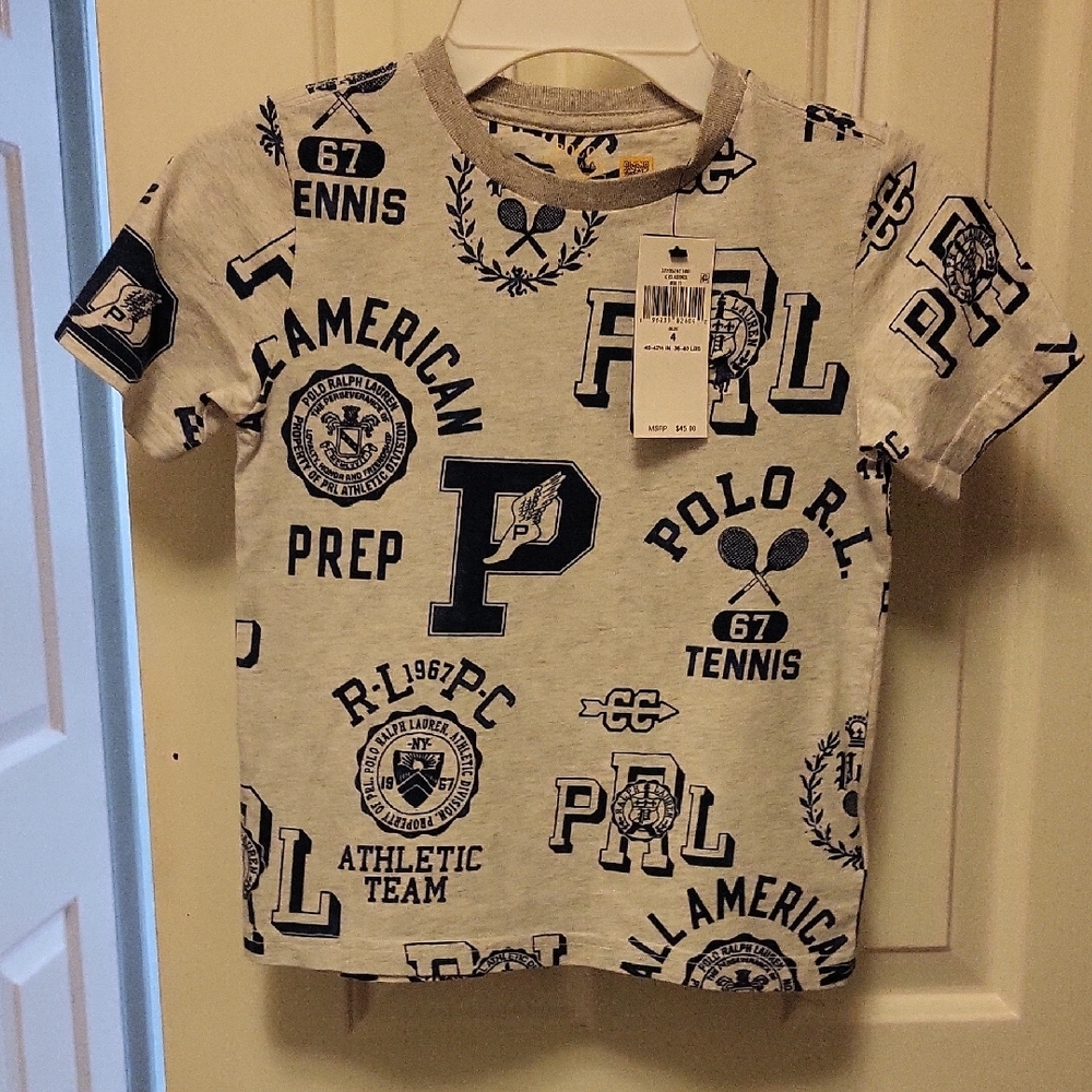 Polo by Ralph Lauren Gray Short Sleeve Tee with Graphic Design